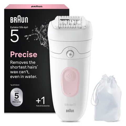 Braun Silk·épil 5, epilatore da bagnato e asciutto, per una facile rimozione dei capelli