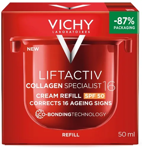 Vichy Liftactiv Collagen Specialist 16, Ricarica Crema Viso Anti-Età SPF50, Rughe
