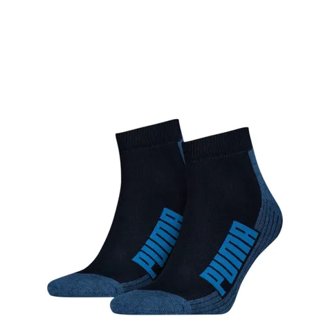 PUMA Quarter Calzini, Navy/Grigio/Dark Blue, 43-46 (Pacco Da 2) Unisex-Adulto