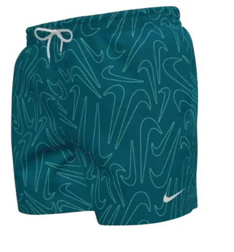 Nike Swim Breaker Tossed Swoos 5" Volley Short Green Abyss