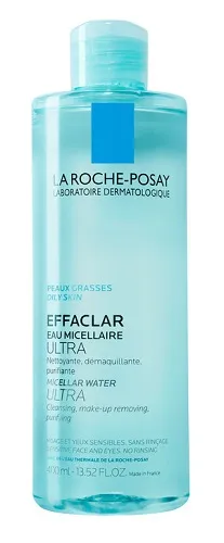 La Roche Posay Acqua Micellare Ultra, Per Pelli Grasse, Azione Purificante, Rimuove