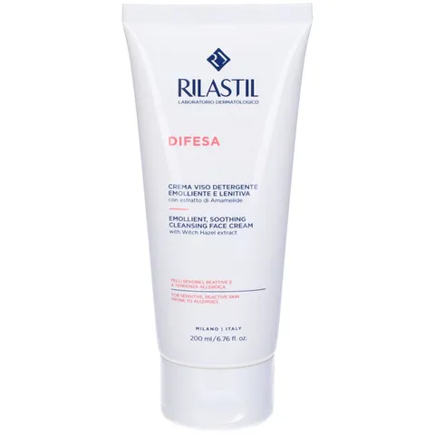 Rilastil Difesa Crema Viso Detergente Emolliente e Lenitiva, Detergente in Crema