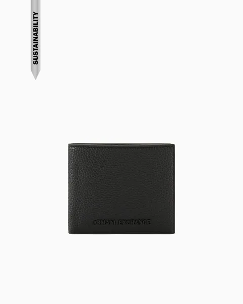 Armani Exchange Portafoglio da uomo Madrid, Essential, Bicoloured Metal Logo Bi-Fold