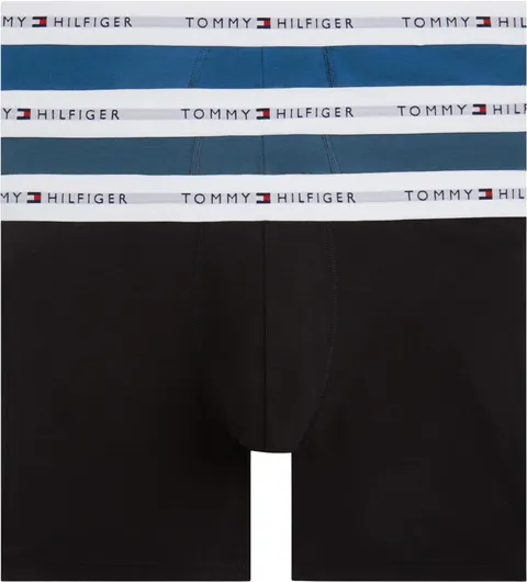 Tommy Hilfiger Boxer da Uomo 3P UM0UM03892 Boxer da Uomo, Nero (Nero/Blu JN/AG Sea), M