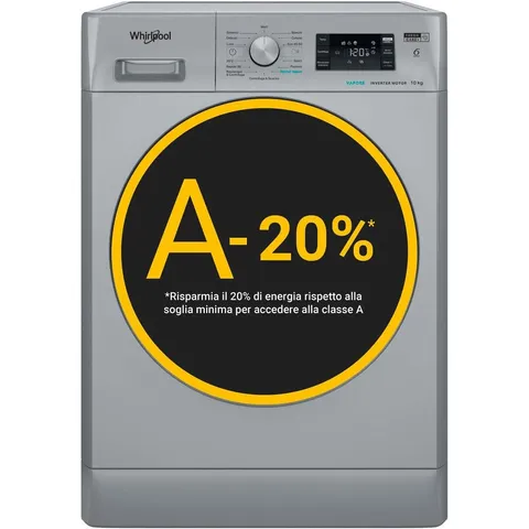Whirlpool FFB 108 Silver IT - Lavatrice 10 kg Libera Installazione, Carica Frontale, 1400
