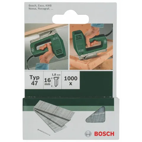 Bosch 2609255809 - Chiodi tipo 47 per graffatrice, 16 mm, confezione da 1.000