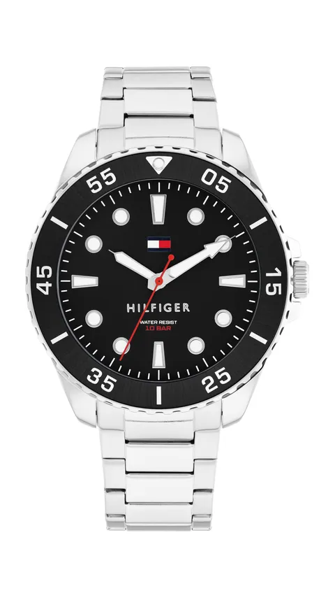 Tommy Hilfiger Orologio con Movimento al Quarzo a Tre Lancetteda Uomo con Cinturino in