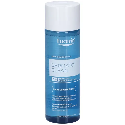 Eucerin DermatoClean Acqua Micellare 3in1 200 ml, Detergente viso struccante viso e occhi