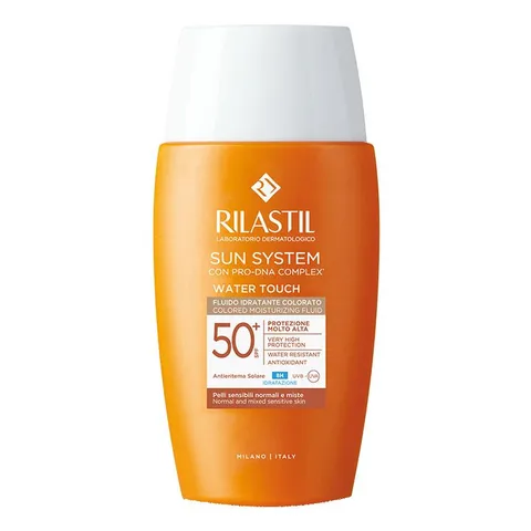 Rilastil Sun System Water Touch Fluido Comfort Color, Fluido Solare Idratante Viso
