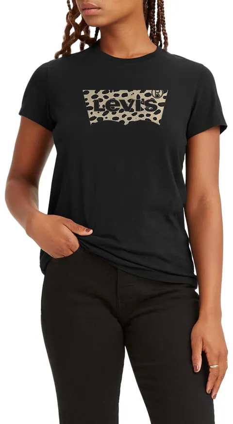 Levi's The Perfect Tee, T-Shirt Donna, Batwing Leopard Caviar, L
