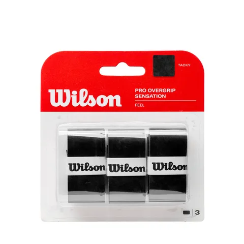 Wilson Pro Overgrip Sensation Impugnatura per Racchetta da Tennis, Unisex - Adulto, Nero