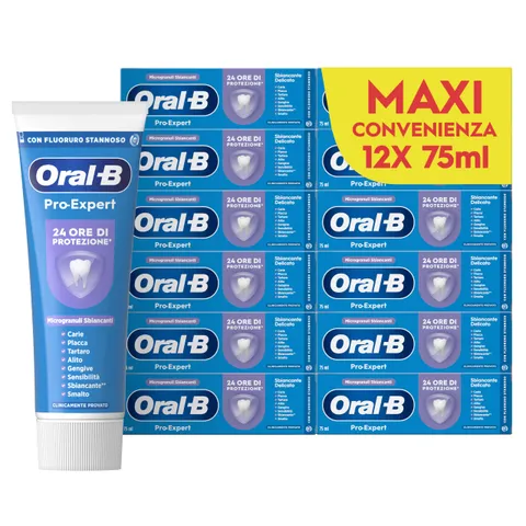 Oral-b Dentifricio Pro-expert Sbiancante Delicato 12x75ml, Formato Convenienza