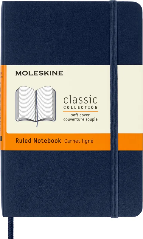 Moleskine Classic Notebook, Taccuino a Righe, Copertina Morbida e Chiusura Elastica