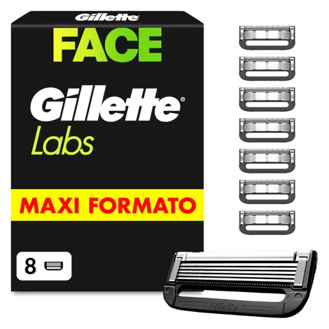 Gillette Labs Lamette di Ricambio Gillette Labs per Rasoio Barba Manuale da Uomo