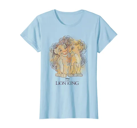 Disney Lion King Simba and Nala Watercolor Maglietta