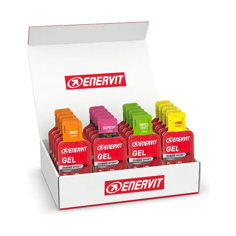 Enervit, Gel Energetico con Vitamine, Confezione Assortita da 20 Gel, 20g di Carboidrati