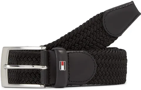 Tommy Hilfiger Uomo Cintura New Adan Belt 3.5 Cintura in Tessuto, Nero (Black), 100 cm