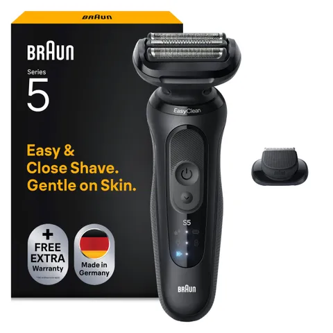 Braun Serie 5 Rasoio elettrico, fino a 50 minuti, tappo di precisione per rifinitore
