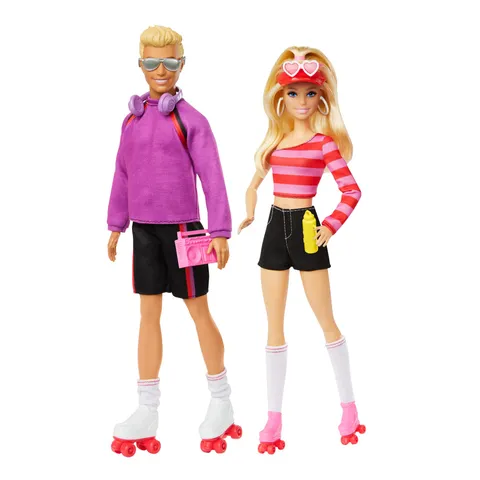 Barbie - Barbie e Ken sui Pattini a Rotelle, set Fashionistas da collezione 65°