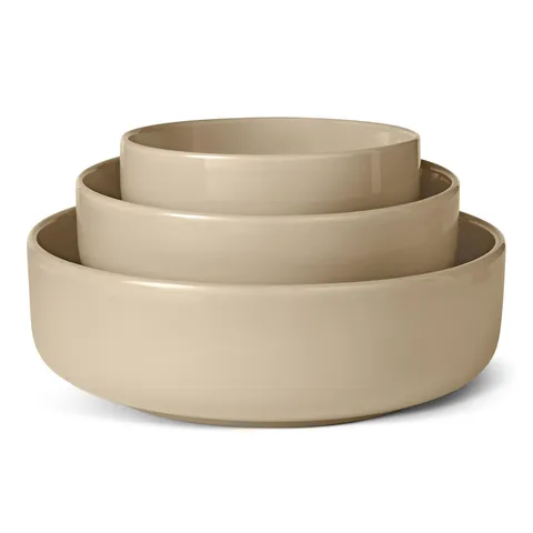 Amazon Basics Ciotole in Gres Smaltato, Set di 3 Pezzi, Lavabili in Lavastoviglie, Grigio