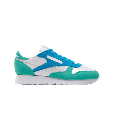 Reebok Classic Leather, Scarpe da Ginnastica Donna, White/Unleashed Green/Grey 1, 40 EU