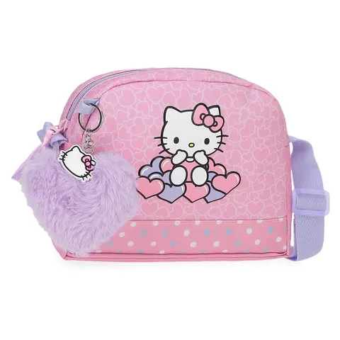 Hello Kitty Hearts & Dots, astuccio scolastico, a tracolla, realizzato in poliestere