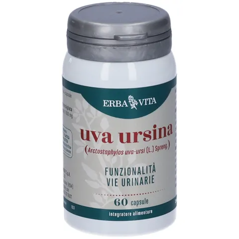 ERBA VITA Integratore Alimentare di Uva ursina - 60 Capsule - Utile al drenaggio dei
