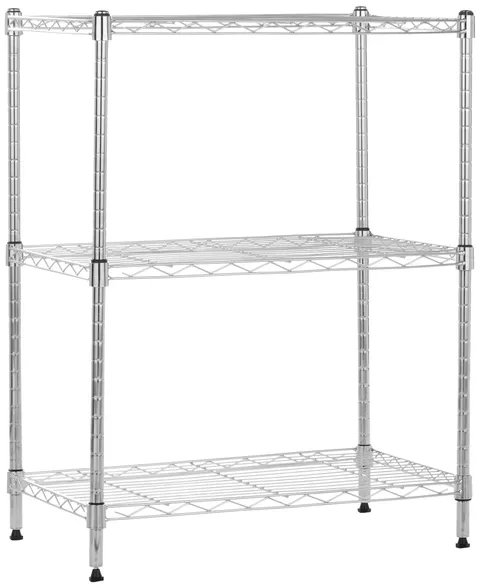 Amazon Basics Scaffaliera a 3 ripiani stretti, altezza dei ripianie piedini di
