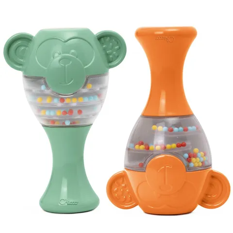 Chicco Maracas Eco+ Scimmie Plastica Riciclata