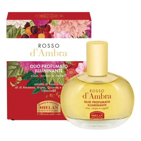 Helan, Rosso d'Ambra - Olio Capelli, Viso e Olio Corpo Profumato Illuminante Spray con
