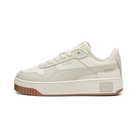 PUMA Women Carina Street Sneaker, Alpine SNOW-Desert DUST, 37.5 EU