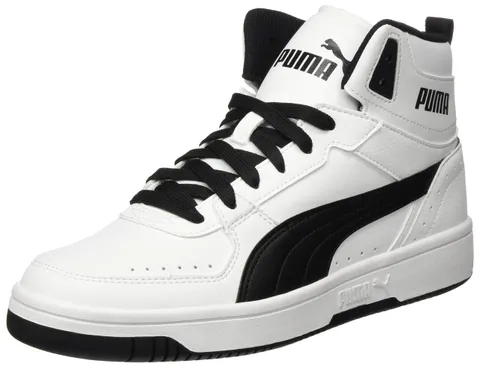 PUMA Unisex Puma Rebound JOY Sneakers, Puma White-Puma Black, 45 EU