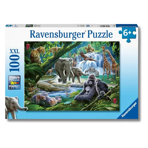 Ravensburger - Puzzle Animali della giungla, 100 Pezzi XXL - Puzzle Bambini 6 Anni