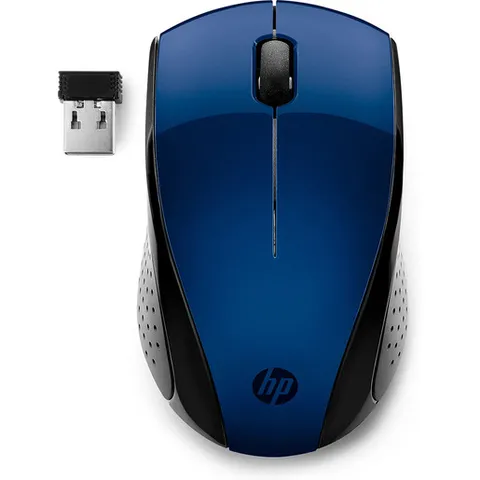 HP 220 Mouse Wireless, Tecnologia LED Blu, Sensore Ottico da 1300 DPI, 3 Pulsanti e Rotella di Scorrimento Integrata, Impugnature Pratiche e Funzionali, Ricevitore Nano Incluso, Design Moderno, Blu