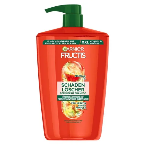 Garnier Fructis - Shampoo riparatore per capelli danneggiati, XXL, con olio di Amla e