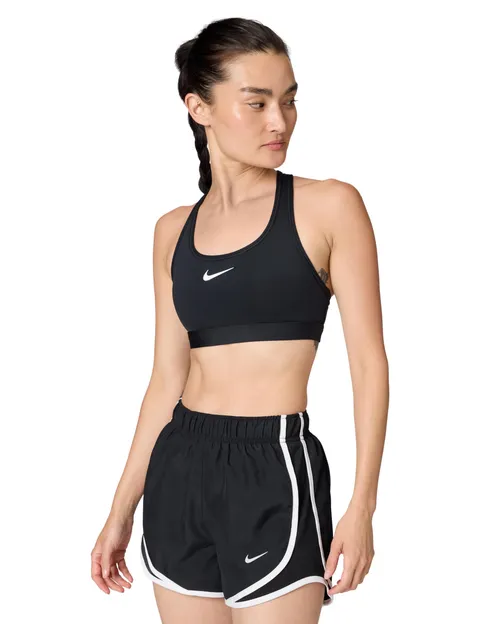 Nike Swoosh SPT T-Shirt, Nero/Bianco, X-Large Donna