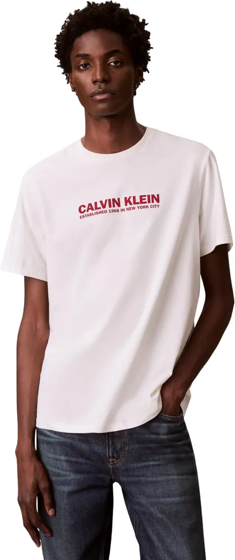 Calvin Klein Uomo SS 30s WHSL SP GRAP LV04RE820G, Bianco, XXL, Bianco (Bianco Greige), XXL