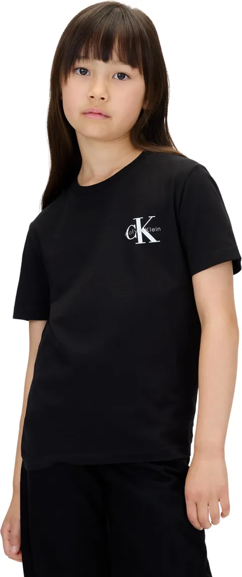 Calvin Klein T-Shirt Unisex Monologo SS IU0IU00719 S/S, Nero (CK Black), 12 Anni, Nero