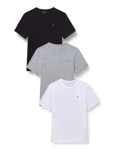 Tommy Hilfiger Maglietta da Uomo 3P SS Tee UM0UM03870 S/S, Multicolore (Grigio