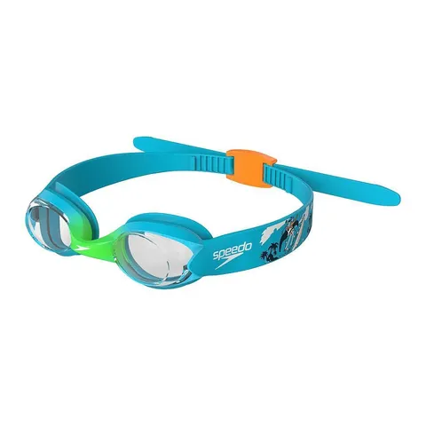 Speedo Unisex Bambini Infant Illusion Occhialini, Azure/Fluo Verde scuro/Fluo Orange