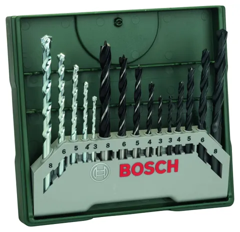 Set Bosch Da 15 Pz. Set Di Punte Mini-X-Line (per Legno, Muratura E Metallo, Accessori