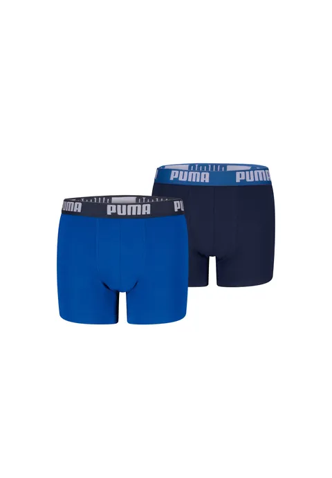 PUMA Everyday Basic Boxers 2P, Biancheria Intima, Bambini e Ragazzi, Navy/Blue - New