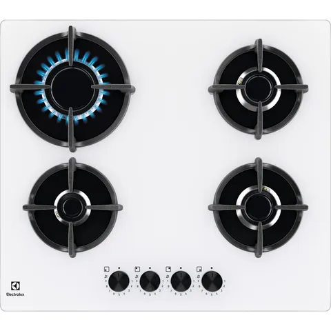 Electrolux Piano Cottura Gas EGG64272W Serie 600 Gas on Glass 60cm da Incasso, 4 Fuochi