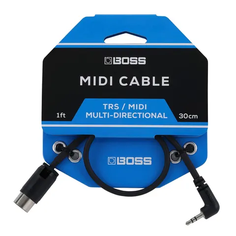 BOSS Bmidi-1-35 - 30 cm / 1ft - Cavo MIDI salvaspazio da TRS da 3,5 mm a MIDI a 5-Pin