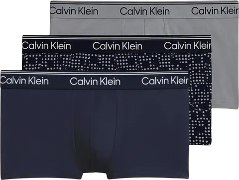 Calvin Klein Uomo Pantaloncino Boxer Low Rise Confezione da 3 con Fascia con Logo, Multicolore (Shoreline/Cut Circles Shoreline/Mis), XL