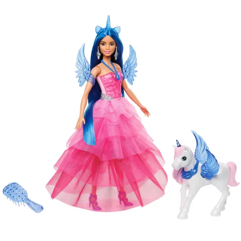 Barbie - Barbie Unicorno, bambola celebrativa del 65° anniversario con abito rosa e