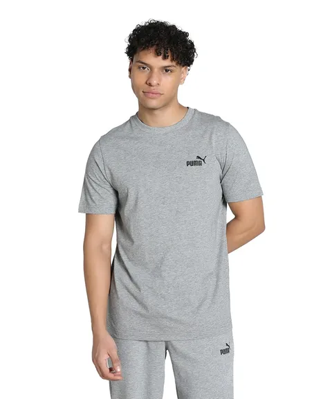 Puma Ess Small No. 1 Logo Tee, Magliette Unisex - Adulto, Medium Gray Heather