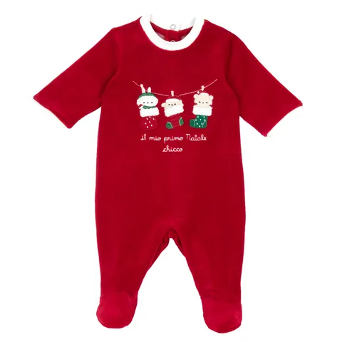 Chicco Tutina Natale Bimbo 0-24 in Morbido Tessuto FW25 253