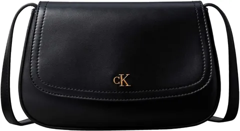 Calvin Klein Donna Borsa a Tracolla Ck Flap con Tracolla Regolabile, Nero (Black), Taglia