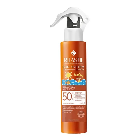Rilastil Sun System Spray Baby, Vapo, Emulsione Corpo, Texture Leggera, per Pelli